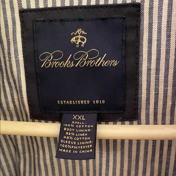 Brooks Brothers Navy Bomber Jacket Windbreaker Men’s XXL - Picture 2 of 5